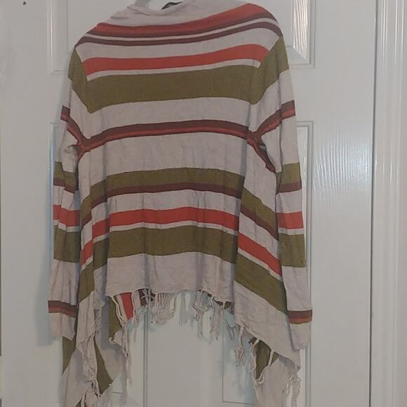 Young Threads Fringed Boho Striped Cardigan Large - Picture 6 of 6